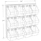 Azar Displays 12 Small Bucket Peg Wall Accessory Organizer Set 24''W x 24''H Pegboard Panel 700617-BLU - alternate 4